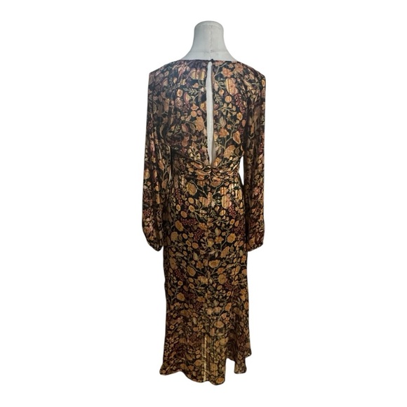 MINKPINK Feeling Bold Mido Dress Black Red Gold High Low Party Sz S Long Sleeve - Picture 8 of 12